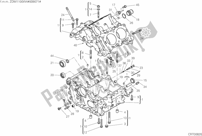 All parts for the 09a - Half-crankcases Pair of the Ducati Superbike Panigale V4 S Corse 1100 2019